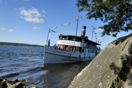 Ruovesi, Finland Stock Photography. Steamship Tarjanne arrives at the Villa Kalela pier, Ruovesi, Finland.